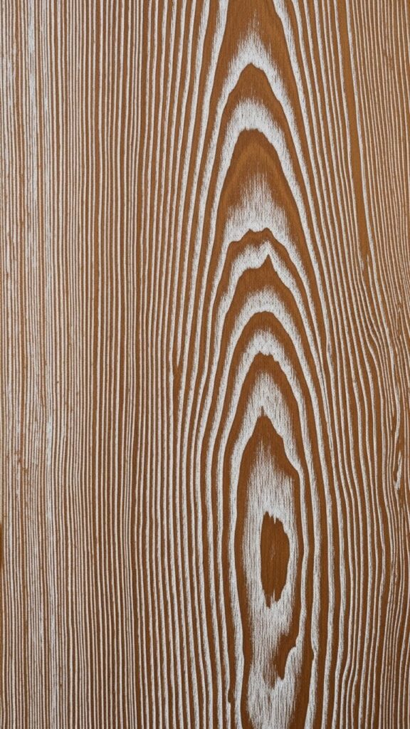 : Luxury cerused oak finish on red oak cabinet.